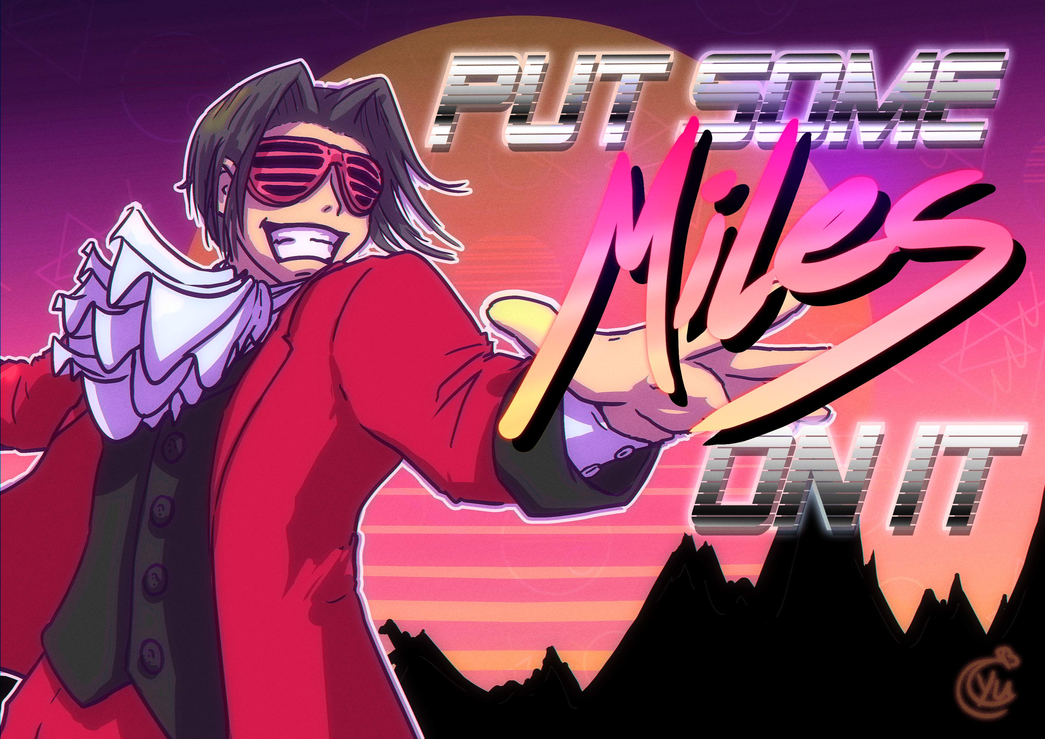 Ace Attorney fanart Put some MILES on it