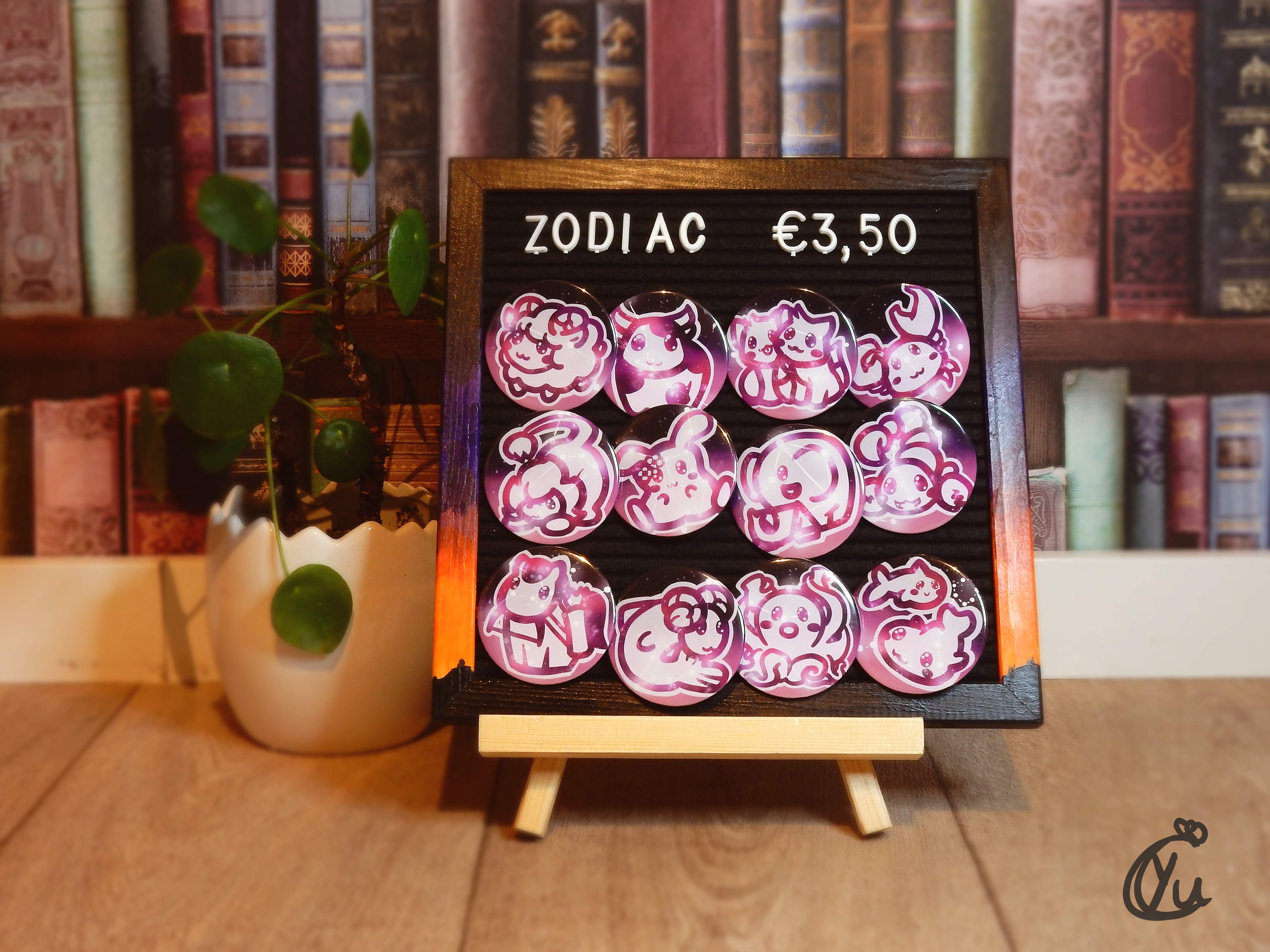 Celestial zodiac sign buttons